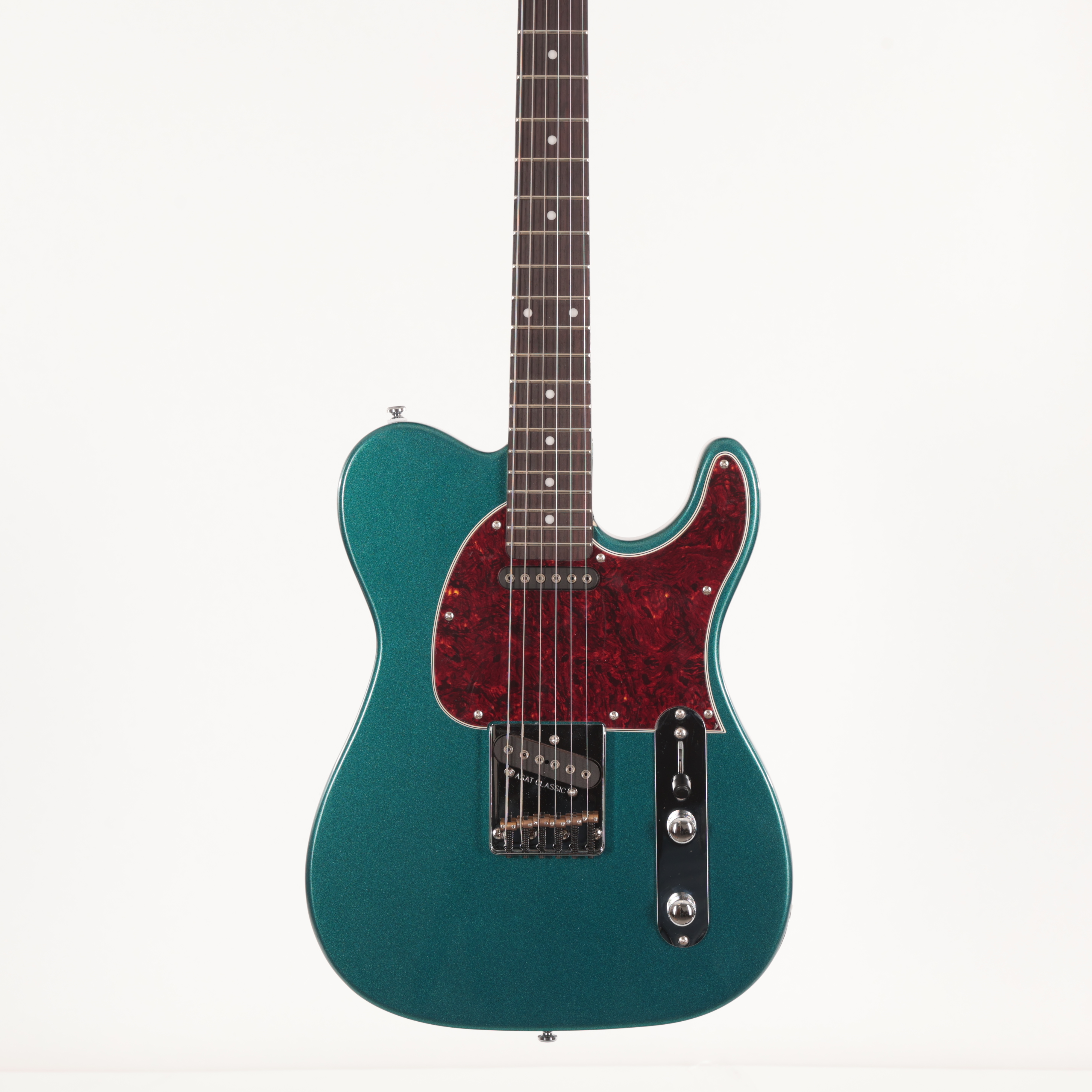 B Stock : G&L Tribute ASAT Classic Electric Guitar in Emerald Blue Metallic 012